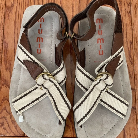 NEW MENS PRADA MIU MIU SANDALS SIZE 7 MODEL 6/0583 - Picture 1 of 8